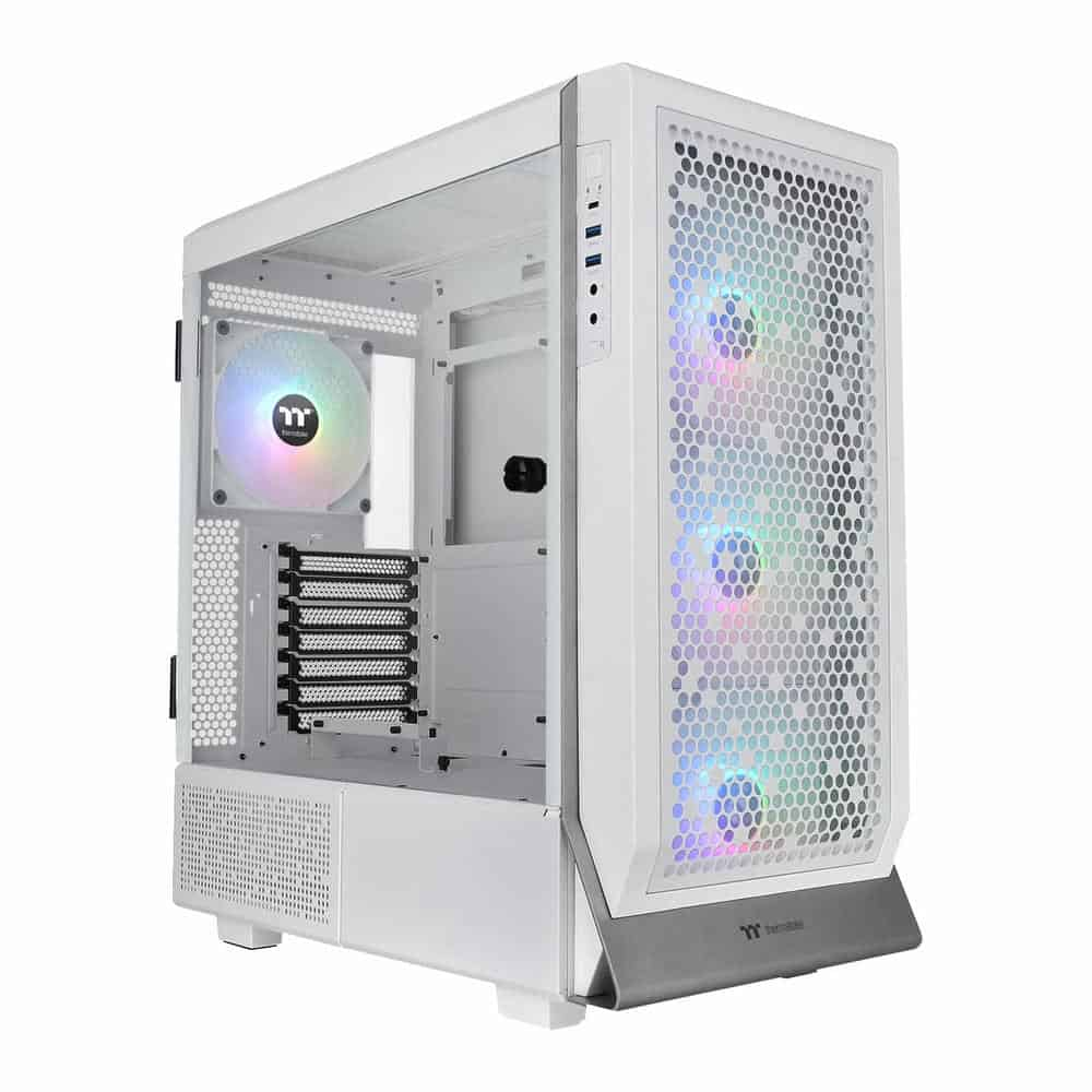 ThermalTake Ceres 500 TG ARGB Snow Mid Tower PC Case in 4x ARGB Fans